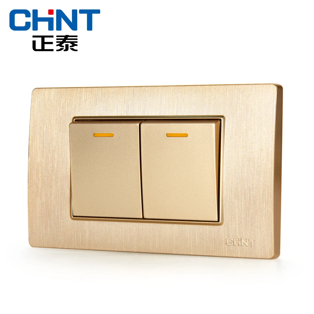 CHINT 118 световые переключатели NEW5D проволока для рисования Золотой блок стальная