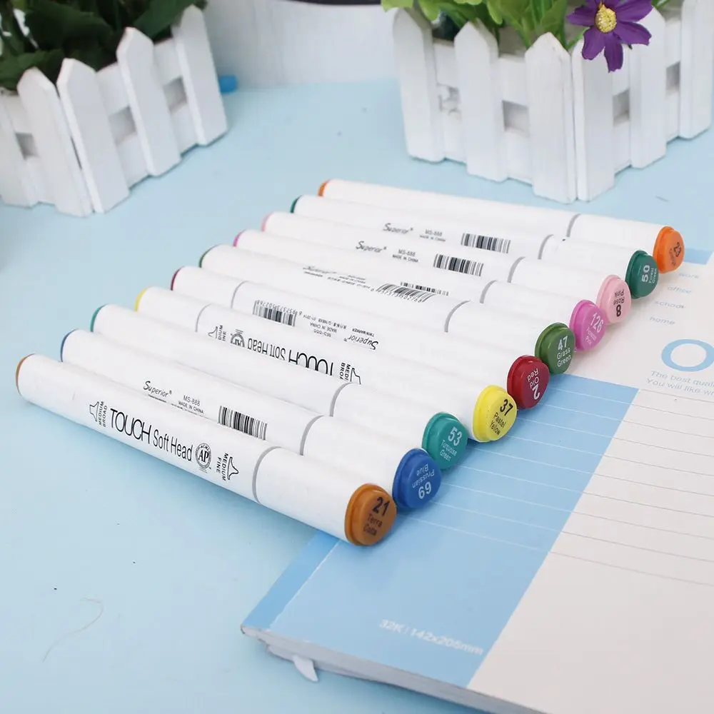 10 шт./лот двойной головкой маркер ручка эскиз Маркеры Набор для школы рисунок