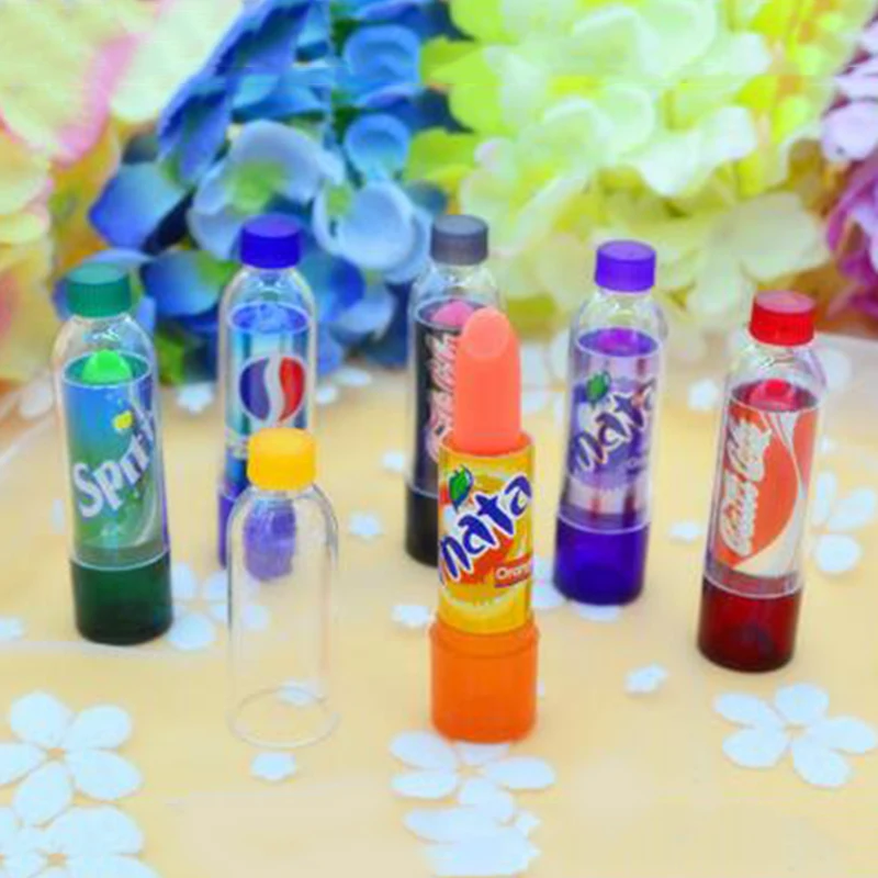 

New Fashion 6pcs Makeup Change Color Cola sweet cute Moisturizer Faint scent Lip Balm Lipstick Flavoured Coke Gift