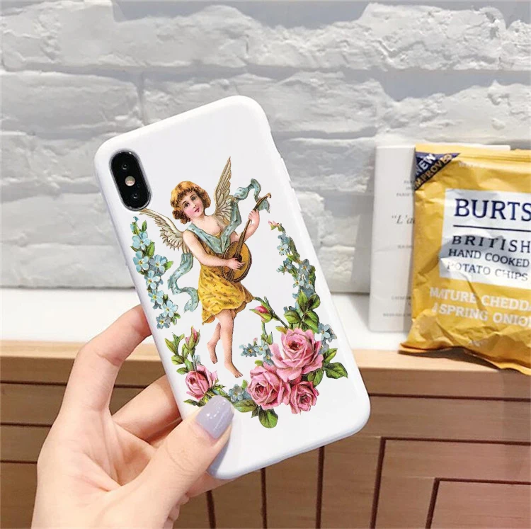 Чехол для телефона с изображением ангелов эпохи Возрождения iPhone X 7 Plus XS XR