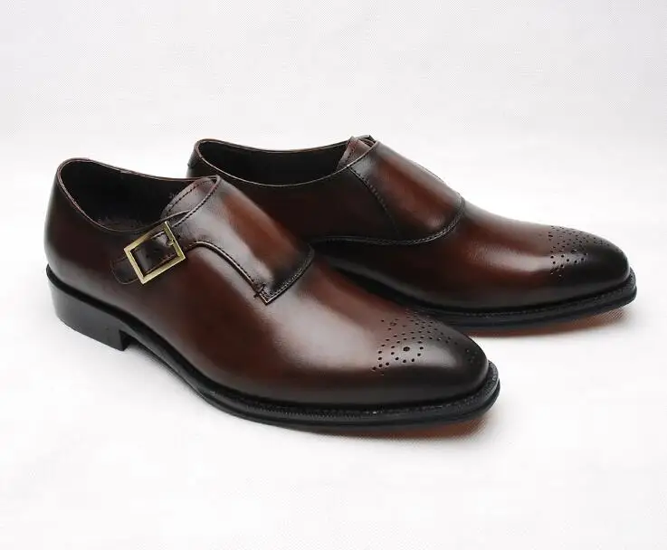 Британские винтажные кожаные туфли с вырезами мужские слипоны ручной работы