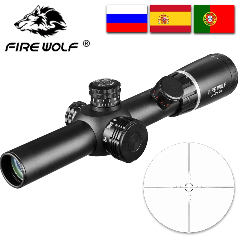 2-7X24 New Riflescopes Hunting Scope w/ Mounts Free shipping holographic sight mira telescopica