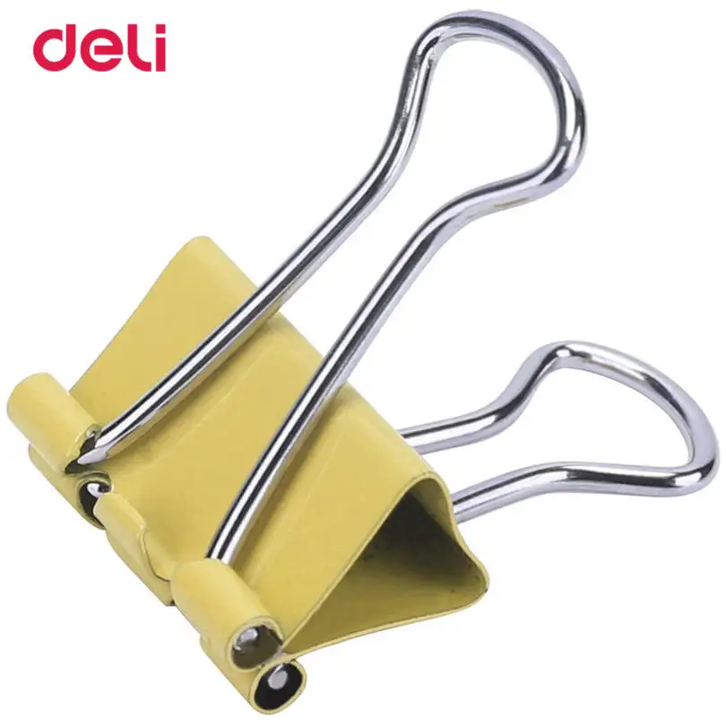 

Deli wholesale 6 size 4 color metal binder clip for paper quanlity clips for office file organizer school stationery supplies