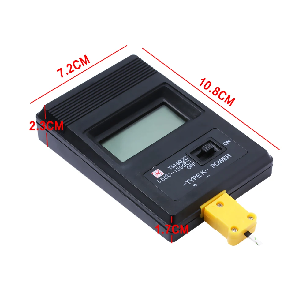 1 шт. измеритель температуры TM902C ( 50C до 1300C) цифровой датчик K типа термометр +
