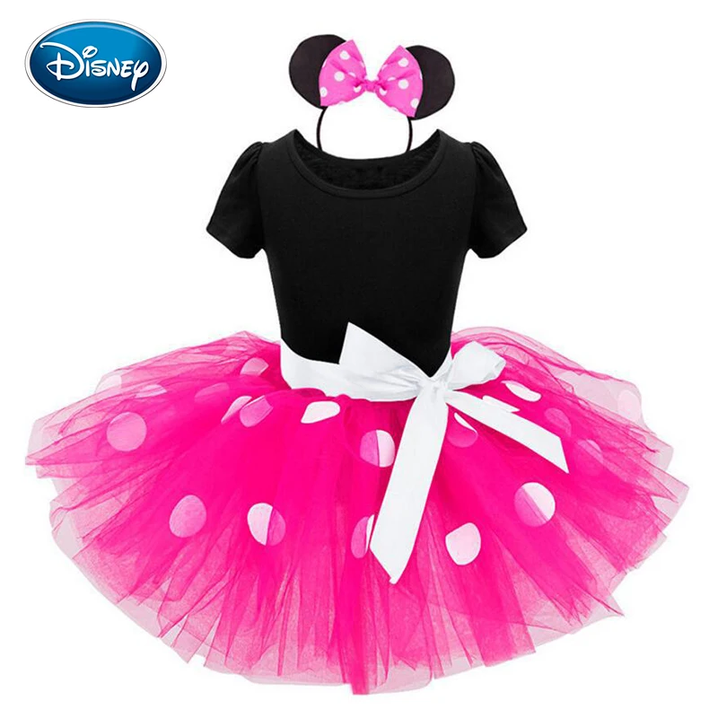 Disney children's dress Minnie big dot mesh Fashion cotton summer | Детская одежда и обувь