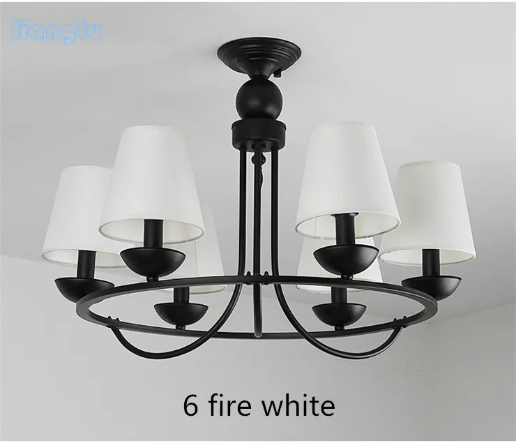 American country retro modern minimalist living room chandelier Nordic creative personality cloth cover restaurant bedroom lamp | Освещение