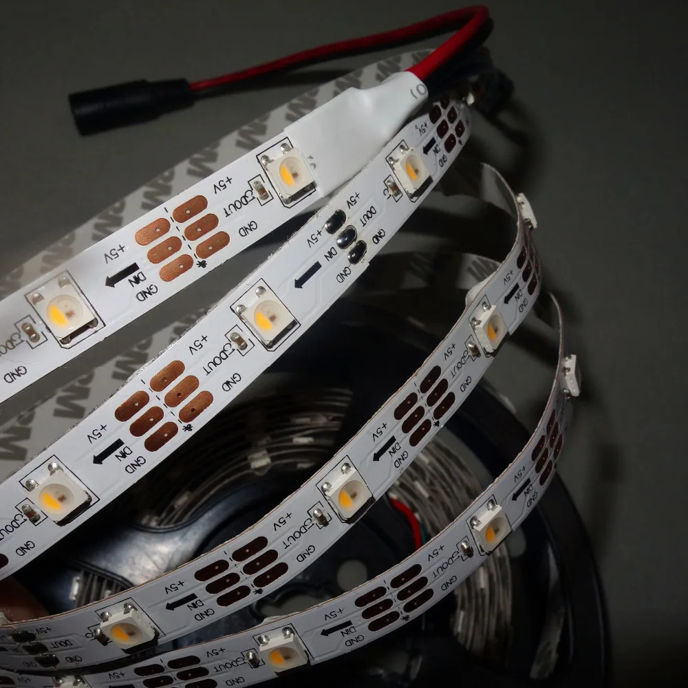 Светодиодная Адресуемая лента SK6812 RGBW (теплый белый) 30 светодиодов/м не