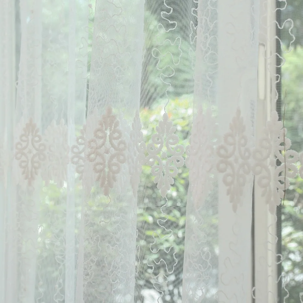 Dsinterior Белый цвет тюль сетка с вышивкой штор для окна гостиной или спальни | Дом и