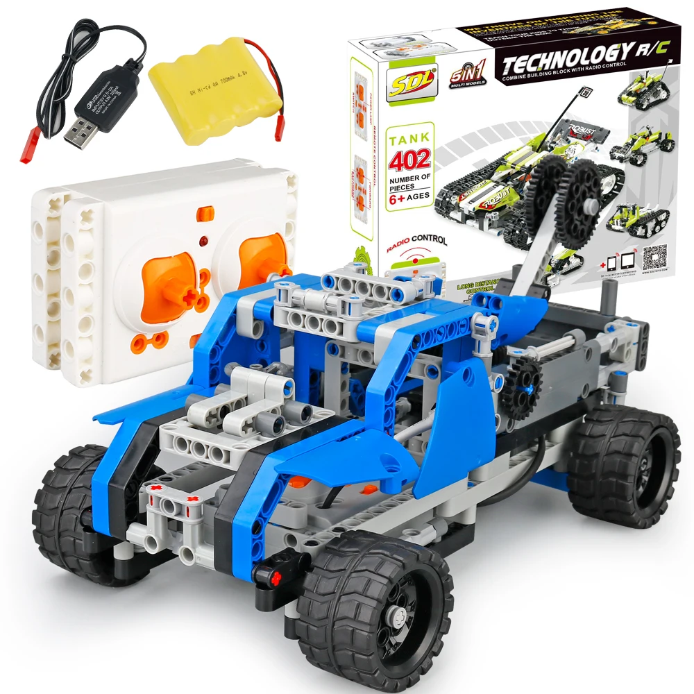 DIY RC автомобиль строительный блок высокая скорость внедорожный деформация дети