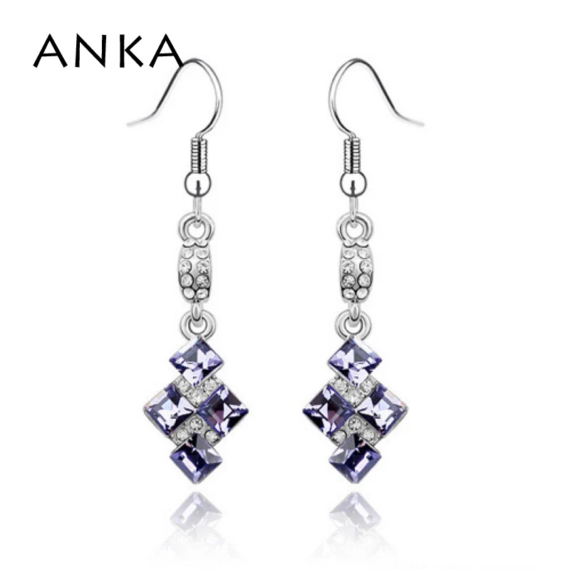 

ANKA Earings Earing Brincos Geometry Stud Earrings Rhombus Crystal Main Stone Crystals from Austria #77126