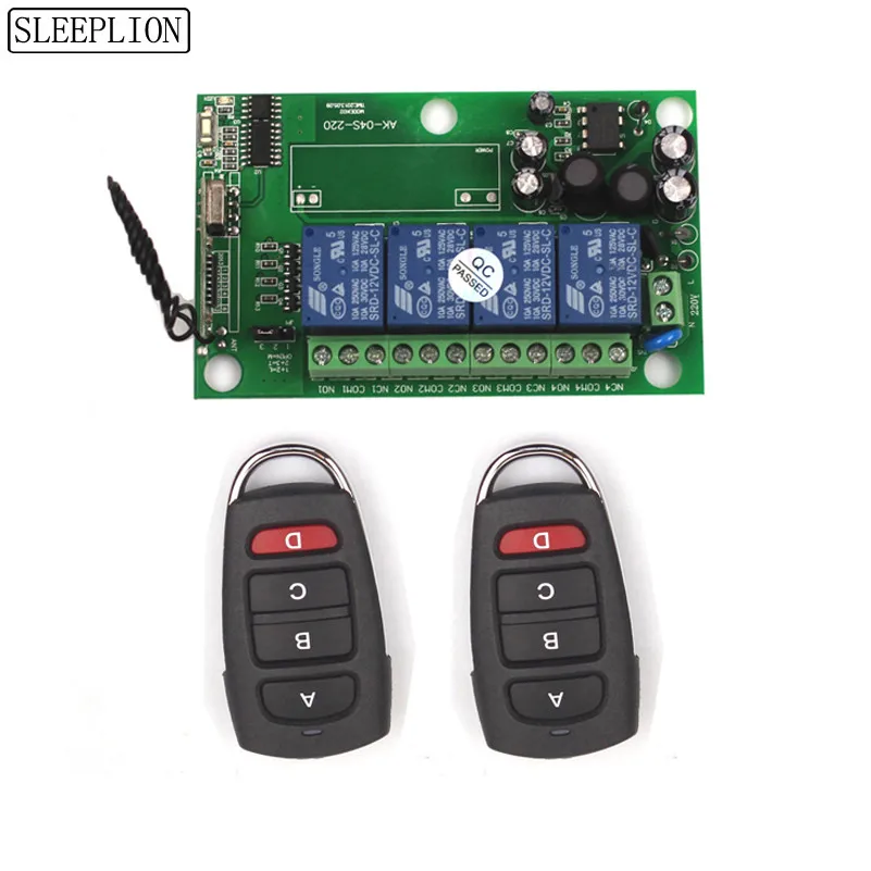 Sleeplion 220V 4 канала Беспроводной дистанционный переключатель реле 110V 4CH RF
