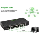 Гигабитный коммутатор Nerwork с 8 портами, 101001000 Мбитс, гигабитный Ethernet сетевой коммутатор, концентратор Lan, высокопроизводительный Ethernet интеллектуальный коммутатор