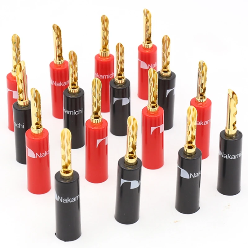 High quality Nakamichi 24k gold plated BFA 4mm Banana Plug hifi Speaker cable Connector