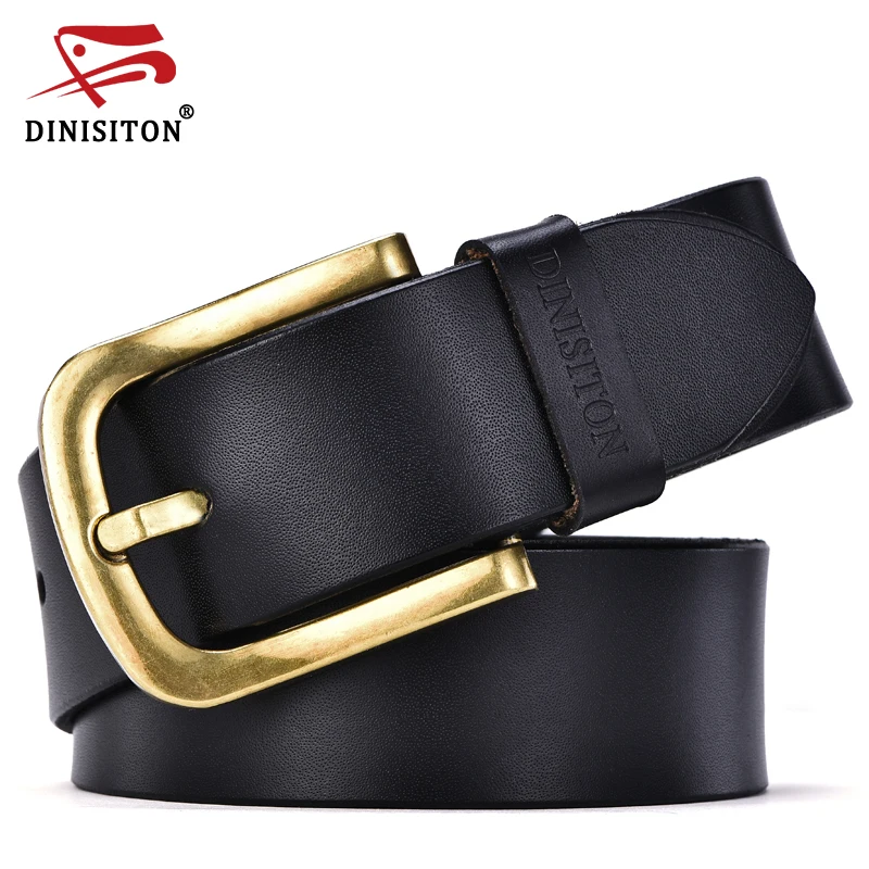 Мужской дизайнерский ремень DINISITON Модный повседневный из натуральной кожи с