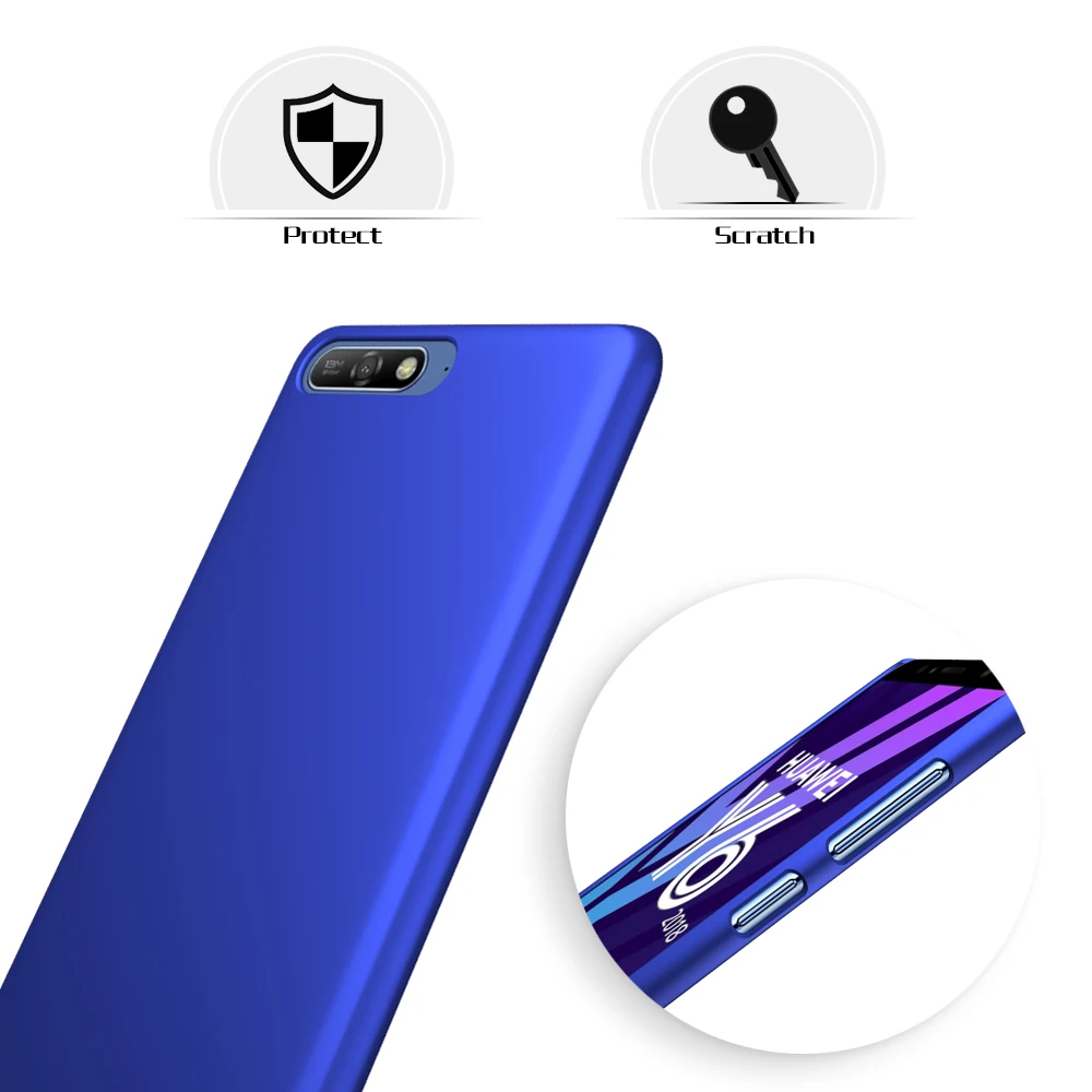 SLEO для huawei Y6 случае 2018 ультра тонкий матовый Пластик задняя крышка защитный чехол