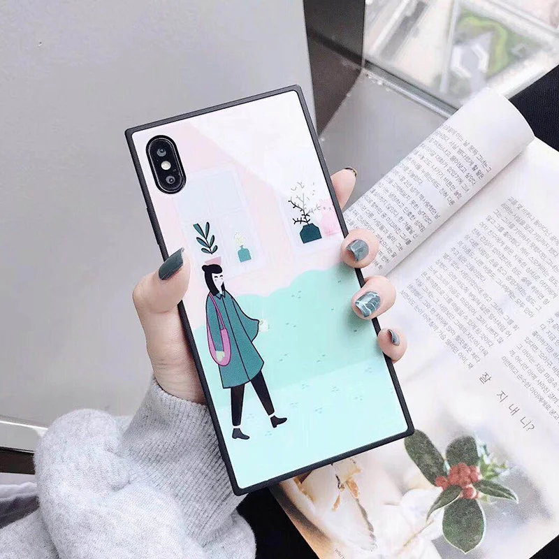 Easterm чистый свежий дизайн 6 чехлов из закаленного стекла чехол для телефона XS Max XR X