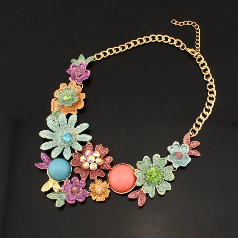 UKMOC дамские чокеры регулируемое массивное ожерелье цветок праздничная одежда