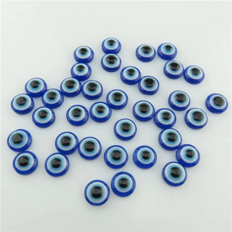 200 шт. круглые акриловые сплющенные плоские свободные синие Бусины от сглаза