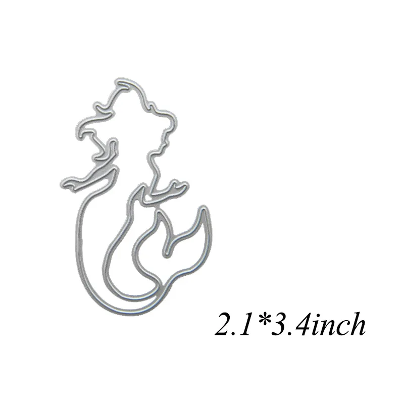 1pc mermaid Русалочка DIY металлические режущие штампы Морская звезда Якорь Морская раковина Скрапбукинг штампы металлические поделки штампы для открыток высечки декоративные инструменты - Цвет: 1pc mermaid