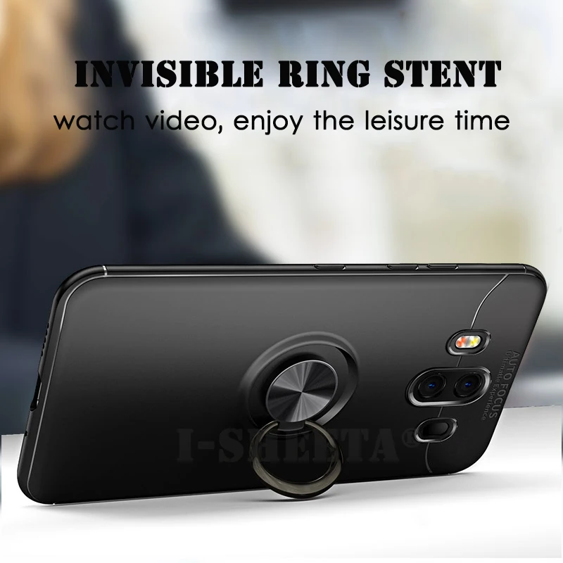 360 Magnetic Finger Ring Stand Holder Case For Huawei Mate 9 10 20 Pro Slim Matte Soft TPU Cover Lite X |