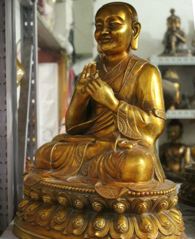 СЖД тибет меди буддизм храм Бронзовый свинка гуру Миларепа Цонкапа Статуя будды |