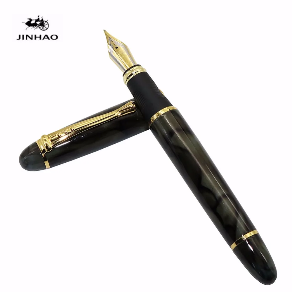 Jinhao X450 самопишущее перо полностью металлический золотой зажим роскошные ручки канцелярские принадлежности для студентов офисные школьные принадлежности