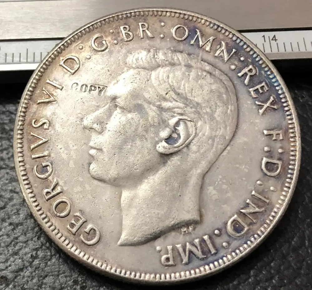 1937 Australia ONE CROWN Джордж Ви с копией монеты IND:IMP|crown crown|george coincrown coin |