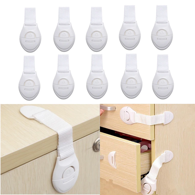 

10Pcs/Lot Drawer hook Safety hook Child Lock Protection Of Children Locking Doors For Children's Safety Kids baby Plastic Lock08