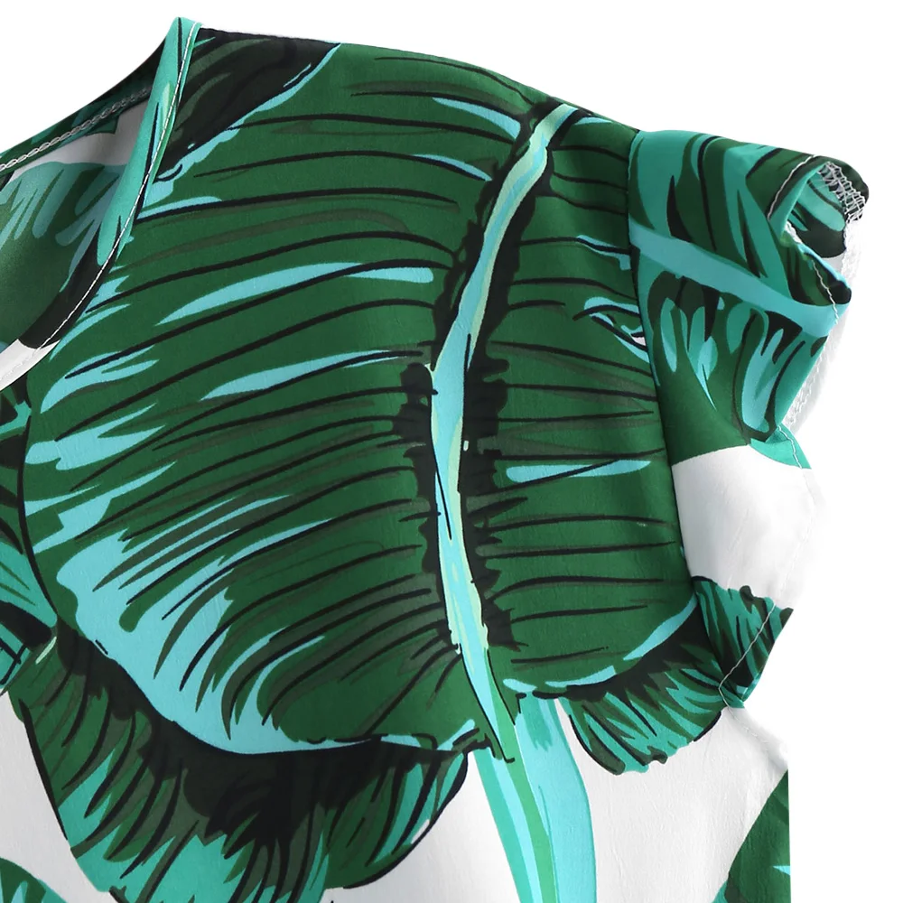 Женское платье без рукавов ZAFUL ТРАПЕЦИЕВИДНОЕ мини с цветочным принтом круглым