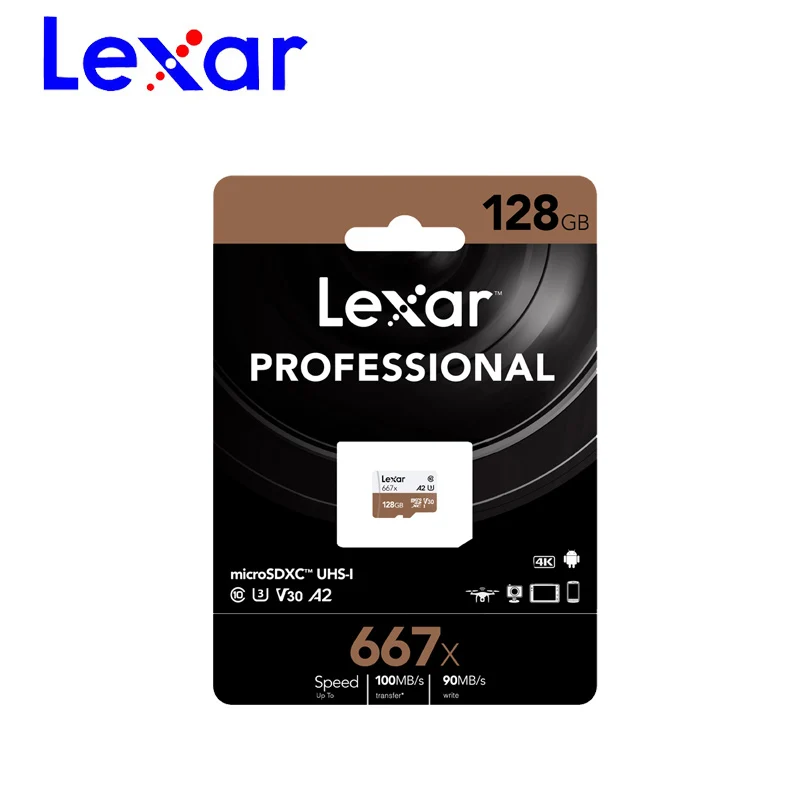 128 ГБ Lexar 667X Micro sd карта 128 Гб карта памяти MicroSD XCUHS-I карта SD/TF мини-вспышка для телефона carte memoire U3 4K - Емкость: 128 ГБ
