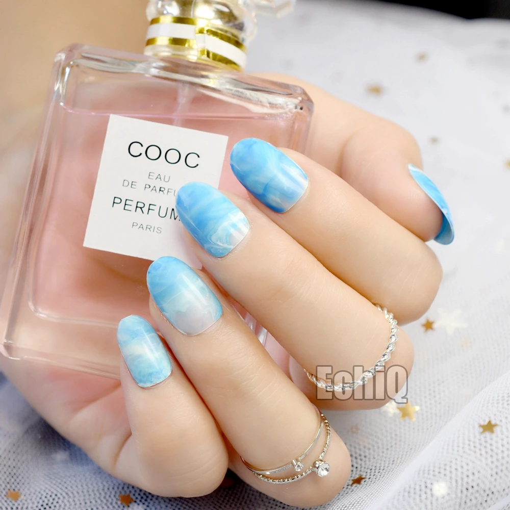 blue Блестящий короткий полный светильник для ногтей Taro блестящее украшение квадратные накладные ногти из акрила женская повседневная одежда аксессуары для макияжа Z758 - Цвет: blue