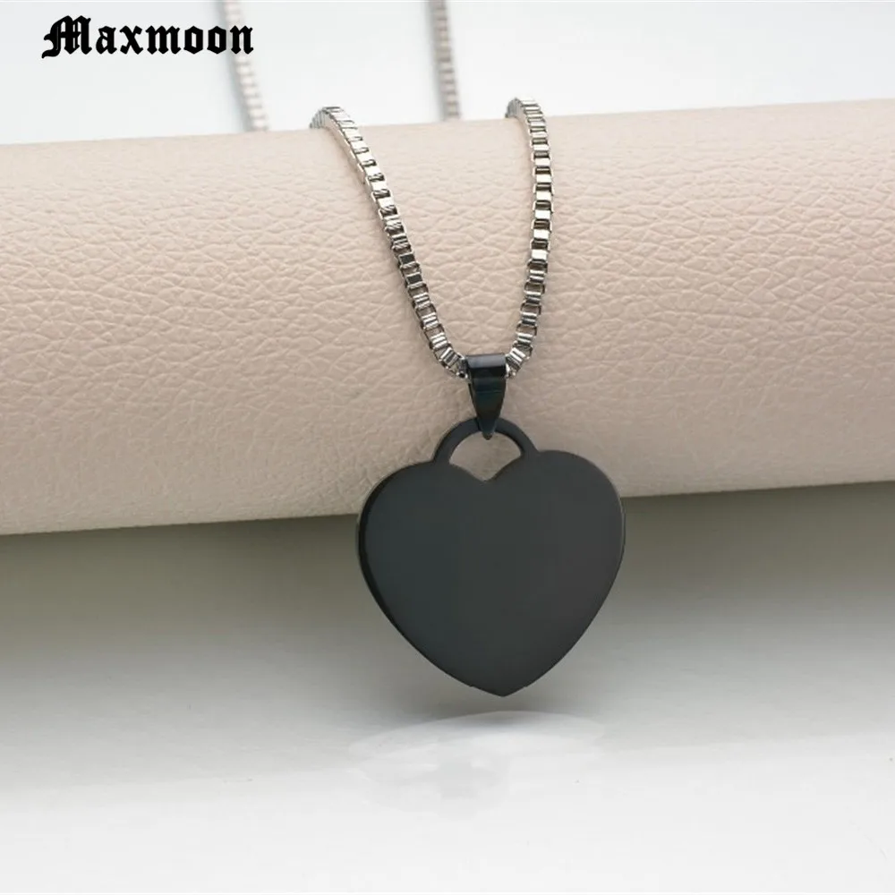 Цепочка Maxmoon с гравировкой под заказ колье из нержавеющей стали в форме сердца
