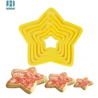 6 шт.компл. Пластиковая форма в форме звезды для Рождественского торта резак для печенья штамп для помадки 3D инструменты для украшения торта