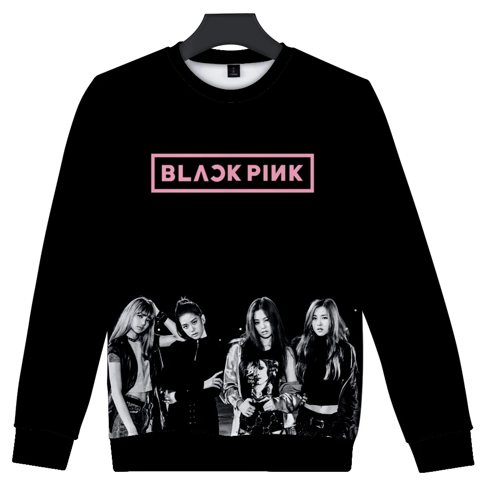 LUCKYFRIDAYF 3D BlackPink монолитным Толстовка Для женщин Для мужчин длинные рукава уличной Корея черный, розовый Autmn Костюмы