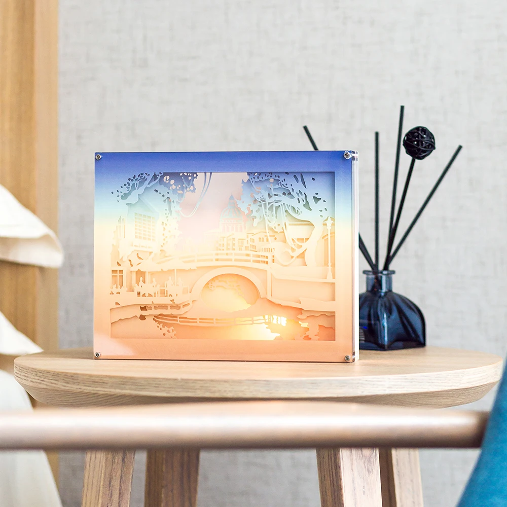 Gift for friend and child light shadow paper carved lights diy creative birthday gift small lamp night kid | Дом и сад