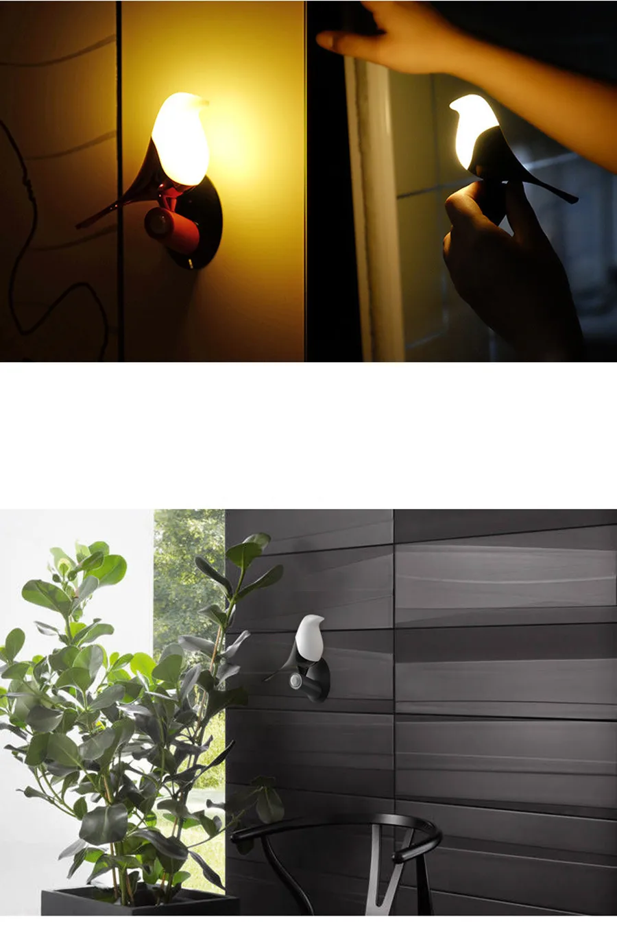 CHICLITS Magpie светодиодный ночник USB датчик человеческого контроля настенный светильник Настольная лампа мини 3 м клей птица идеальный подарок украшение