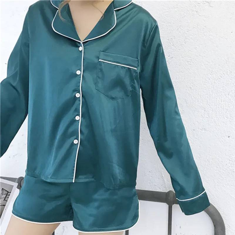 2018 Весна Новый стиль из двух частей пижамы супер удобная шелковистая Глянцевая