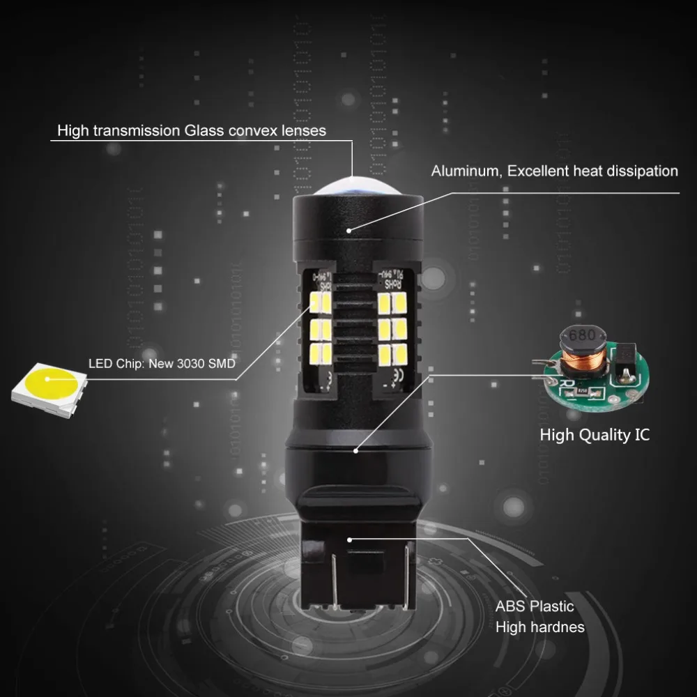 2 шт. T20 W21W светодиодный W21/5 Вт светодиодный WY21W 7440 7443 светодиодный лампы T25 3157 3156 p27/7 Вт 1200Lm автомобильный тормоз обратного светильник авто лампы сигнала поворота