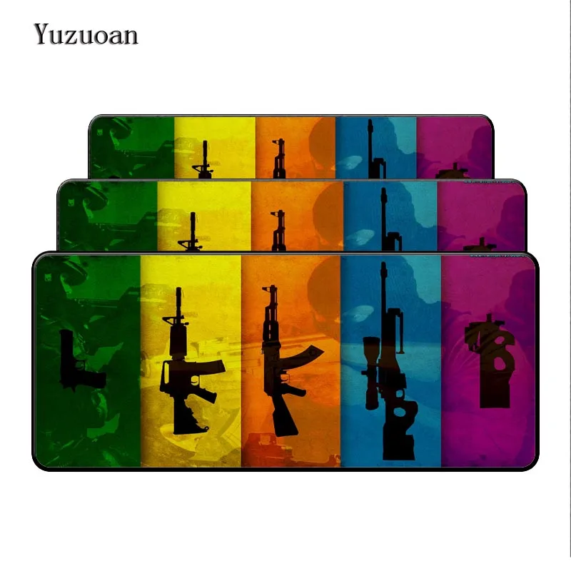 Yuzuoan 900x400 мм Большой Оверлок край игровой пистолет CSGO коврик для мыши XL XXL большой