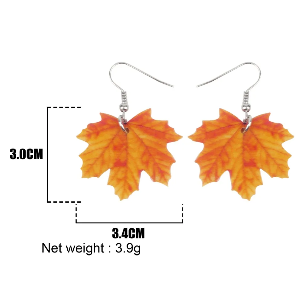 

WEVENI Acrylic Novelty Maple Leaf Earrings Big Long Dangle Drop Fashion Season Plant Jewelry For Women Girls Ladies Accessories