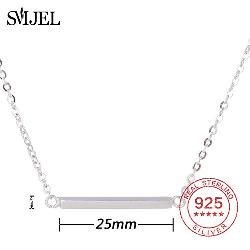 SMJEL 100% Стерлинговое Серебро 925 пробы простое ожерелье для женщин