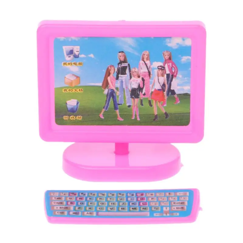 Modern Computer Dollhouse Miniature Furniture For Doll Kid Toy Girl Gift 30cm Dolls Accessories New Arrival | Игрушки и хобби