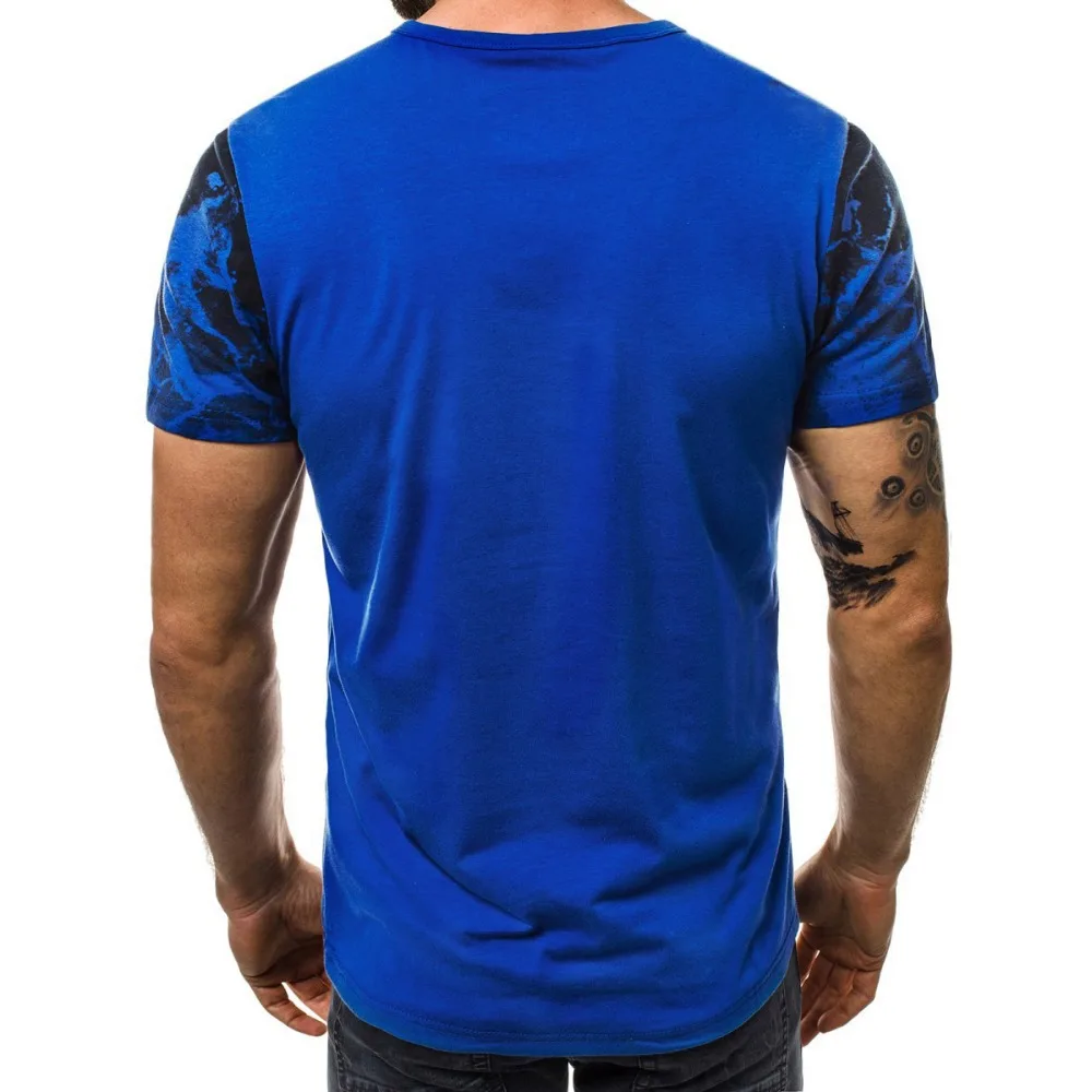 

Men Fashion Camouflage Letter Print Round Neck Top Shirt Short Sleeve Sports Fitness T Shirt Workout T Shirts Quick Dry Short