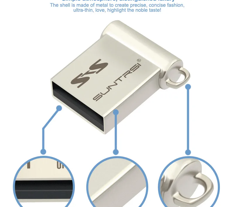 Suntrsi USB флэш-накопитель мини металлический флэш-накопитель 4 ГБ 8 ГБ оперативной памяти, 16 Гб встроенной памяти usb-флешки персонализированным логотипом флэш-накопитель реальные Ёмкость брелок для ключей USB флэш-память