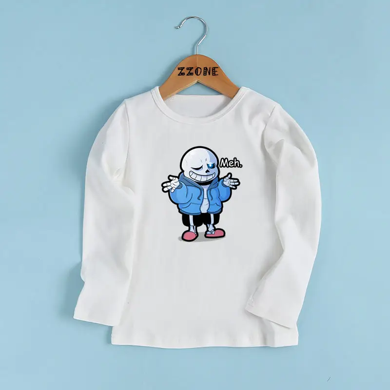 Футболка с принтом Skull Brother Undertale для мальчиков и девочек детская повседневная