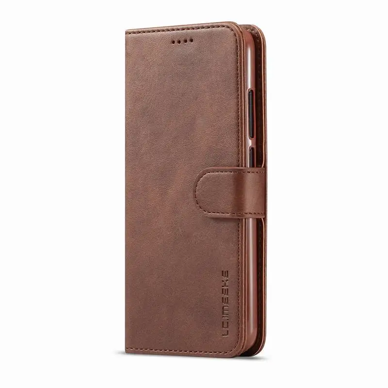 Brown Чехлы для Xiaomi Redmi Note 7 Pro, роскошный чехол с магнитной застежкой, Простой деловой кошелек, кожаный чехол для телефона Redmi Note 7, чехол - Цвет: Brown