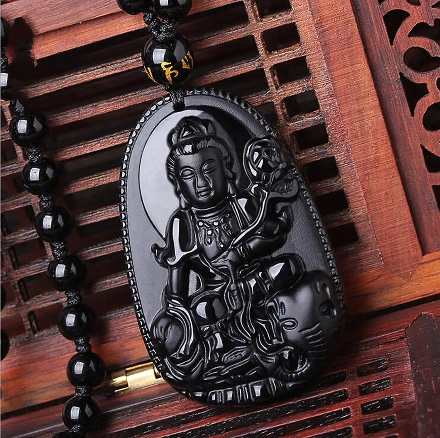 Koraba изящное ювелирное изделие C1lint7785631 обсидиан Samantabhadra Bodhisattva Сидящий слон мир
