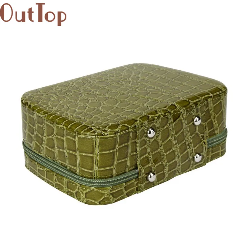 OutTop Косметика сумка Стильная косметичка Чехол Шкатулка для украшений из кожи, косметичка для путешествий, органайзер дл Портативный 17dec26