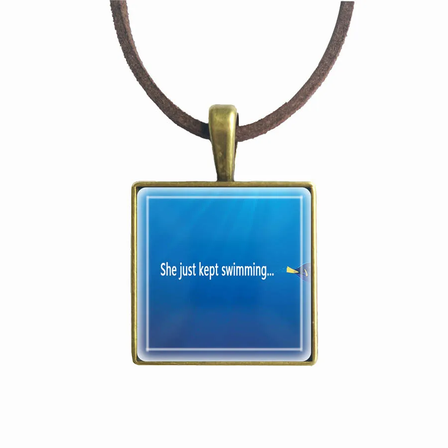 Квадратное ожерелье в виде рыбки клоуна рыбка Немо подвеска животных|movie jewelry|anime