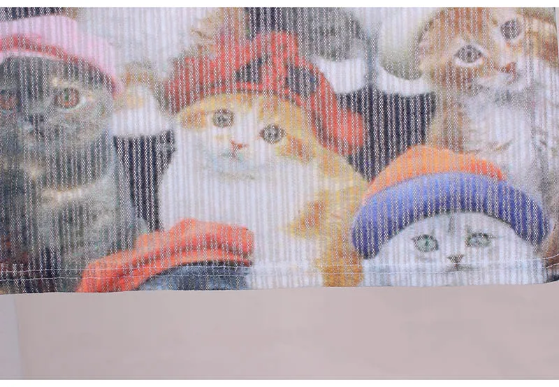 Футболка женская летняя из дышащей ткани с 3D принтом много кошек | Женская одежда